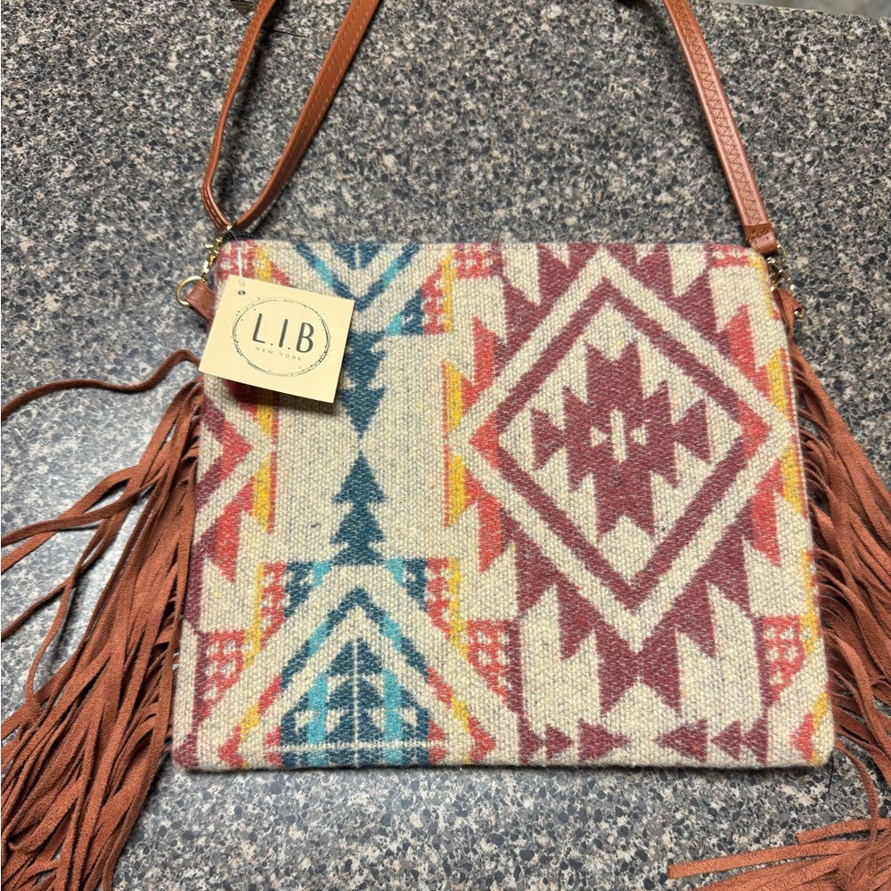Tribal print crossbody or clutch bag
